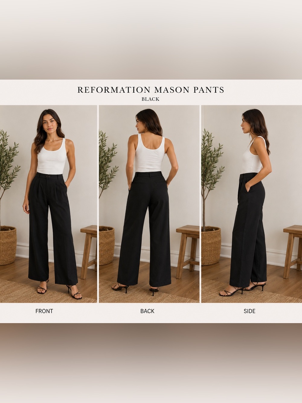 Reformation Mason Pants Black 4